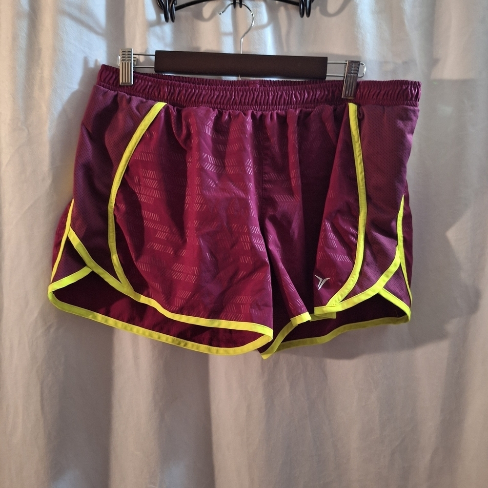 Old Navy Purple and Yellow Athletic Shorts Lightweight Elastic Waist